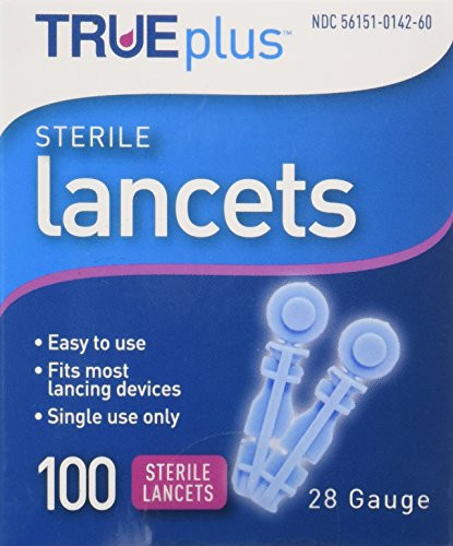 TRUEplus Sterile Lancets  28 Gauge  100 Count   2 Pack