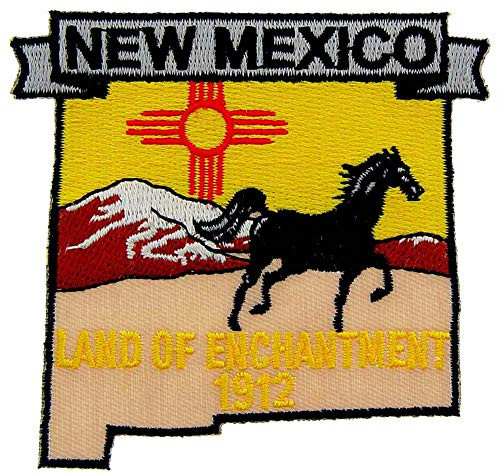 New Mexico State Shaped Map Embroidered Patch  with Iron On Adhesive