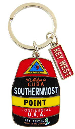Southernmost Point Buoy Key Chain Metal Ring Key West Souvenir Gift