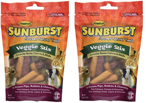Higgins Sunburst Veggie Stix Gourmet Treats for Guinea Pigs  Rabbits   Chinchillas  8 OZ