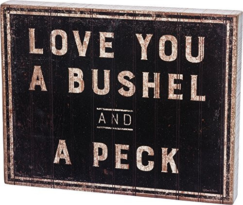 Primitives by Kathy Rustic-Inspired Box Sign Bushel & A Peck