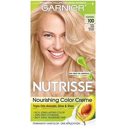 Garnier Nutrisse Nourishing Hair Color Creme  100 Extra Light Natural Blonde  Chamomile   Packaging May Vary