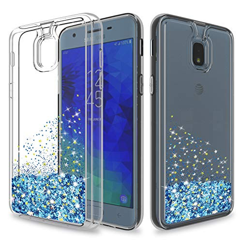 Galaxy J3 2018   Galaxy J3 Express Prime Amp Prime 3  Galaxy J3 Eclipse 2 J3 Prime 2 J3 Orbit J3 Achieve with HD Screen Protector Wtiaw  Quicksand Series  Case for Samsung J3 Emerge 2018  SA Blue