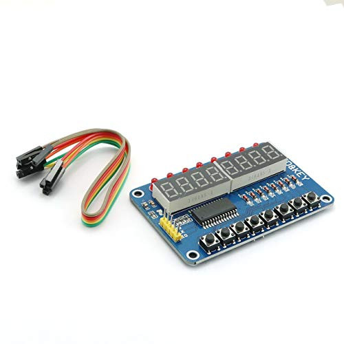 ZYAMY 1pc TM1638 8 Bit LED 8 Bit Digital Tube 8 Keys Key Digital Tube LED Display Module with Dupont Line