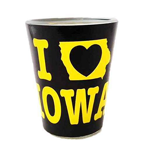 I Love Iowa State Souvenir Shot Glass Superiority of Iowa Long Lasting Heavy Base Durable Novelty Marble Shot Glass