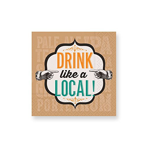 Design Design Drink Like A Local Cocktail Napkins  Multicolor