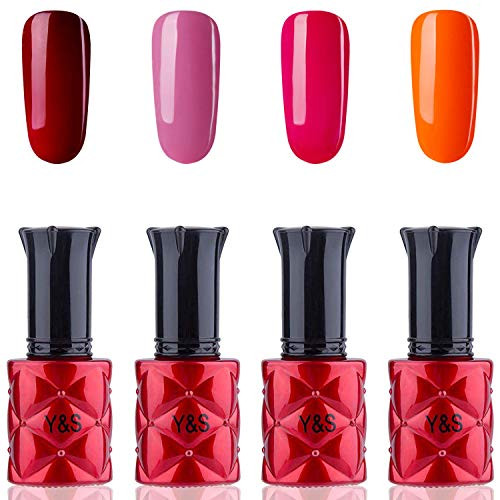 YaoShun Gel Nail Polish   UV Nail Gel Kit Orange Red Series Colors Set Soak Off Nail Gel Gift Box  Gel Polish Manicure Nail Polish Art Kit 8ml Each