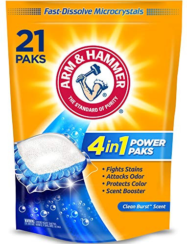 Arm   Hammer 4 in 1 Laundry Detergent Power Paks  21 Count  Packaging may vary