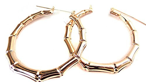 Gold Bamboo Hoop Earrings 2 Inch Hoops Brass Plated Earrings Gold Tone Gold Bamboo Hoop Earrings 2 Inch Hoops Brass Plated Earrings Gold Tone