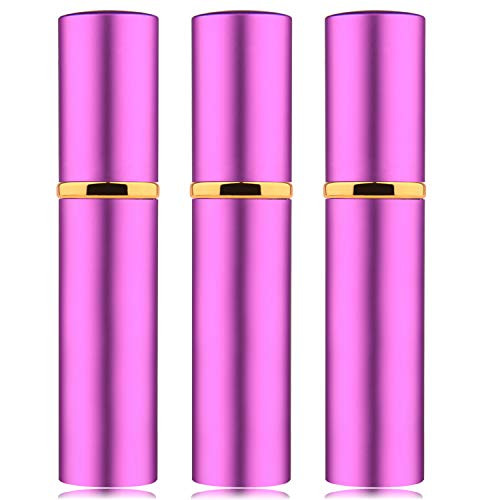3Pcs 10ML Portable Mini Refillable Perfume Scent Aftershave Atomizer Empty Refillable Spray for Purse or Travel  Purple