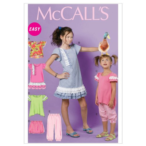 McCall Patterns M6498 Children s Girls  Tops  Dress  Skirt and Pants  Size CHJ  7 8 10 12 14