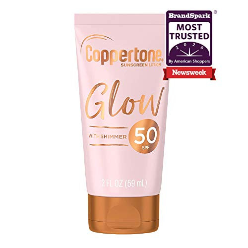 Coppertone Coppertone Glow Hydrating Sunscreen Lotion With Illuminating Shimmer Minerals and Broad Spectrum Spf 50  2 Fl Ounce
