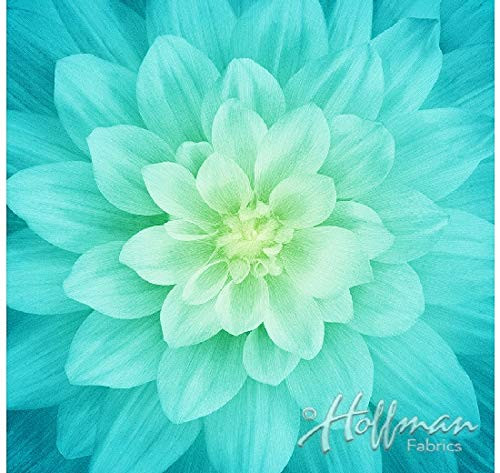 Dream Big - Digital Panel -Large Floral - Tidepool- by Hoffman Fabrics