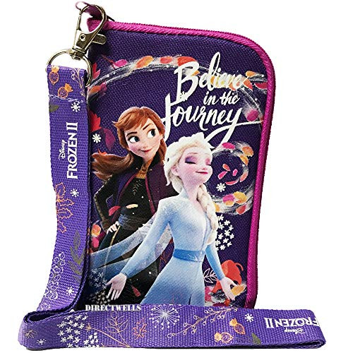 PLM Disney Frozen Purple Lanyard with Detachable Cellphone Case Or Coin Purse  Small
