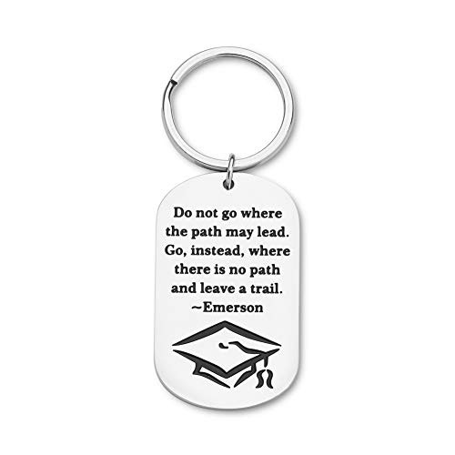 Graduation Gifts For 2020 Him Her Keychain college Graduates Masters Nurses Students from College Medical High School Emerson Quote Inspirational Gifts for Women Men Girls Daughter Son Grads