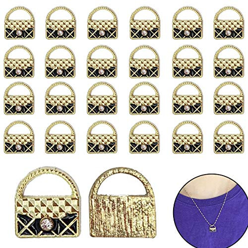 FAFAHOUSE 25Pcs Enamel Handbag Charm Pendant Hand bag Purse Charm for Necklace Bracelet DIY Jewelry Making Accessories