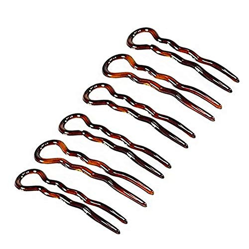 6PCS Plastic U Shaped Hair Pins Bobby Pin Wavy Crink U Shaped Chignon Hair Pin Updo Bun Pins Stick French Sleek Hair Braid Twist Styling Clip Pin Hair Accessories for Lady Women Girl Brown 6PCS Plastic U Shaped Hair Pins Bobby Pin Wavy Crink U Shaped Chignon Hair Pin Updo Bun Pins Stick French Sleek Hair Braid Twist Styling Clip Pin Hair Accessories for Lady Women Girl Brown