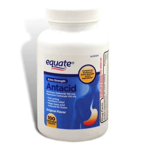 Equate Extra Strength Chewable Antacid Tablets  Original Flavor  100 Tablets  Compare to Gaviscon