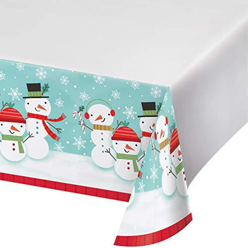 Creative Converting Winter Snowman Plastic Tablecloth  54  x 102   Multi color
