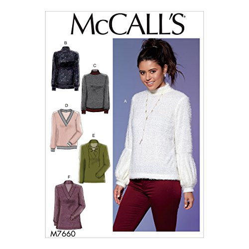 McCall Patterns Misses Tops with Neck and Sleeve Variations