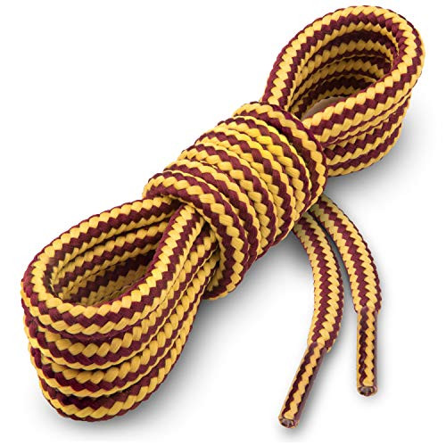 Miscly Round Boot Laces  1 Pair  Heavy Duty and Durable Shoelaces for Boots  Work Boots   Hiking Shoes  72   Gold   Tan Combo