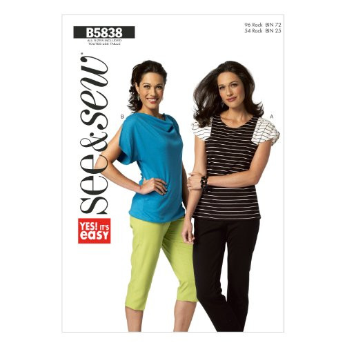 BUTTERICK PATTERNS B5838 Misses  Top Sewing Template  Size A