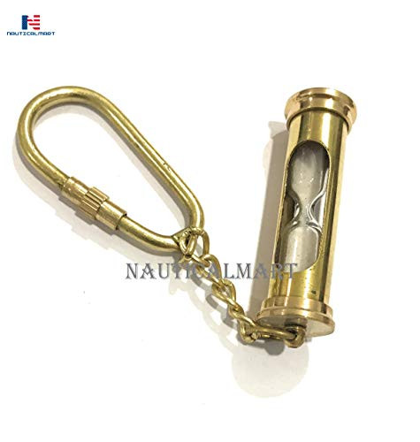 NauticalMart Brass Sandtimer Keychain Gift Item