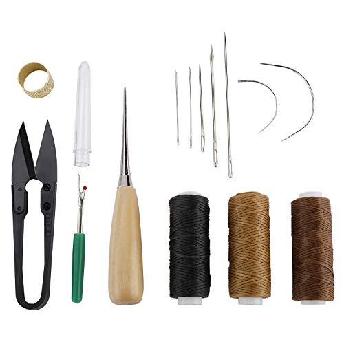 Yaegoo Leather Sewing Tools Leather Craft Tools Kit for Hand Sewing Stitching  14 PCS
