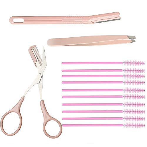 EBANKU 13PCS Eyebrow Scissors Grooming Suit Kits Eyebrow Kit Including Eyebrow Scissor Tweezer Razor and 10 Eyebrow Eyelash Brushes for Eyebrow Eyelash Extensions EBANKU 13PCS Eyebrow Scissors Grooming Suit Kits Eyebrow Kit Including Eyebrow Scissor Tweezer Razor and 10 Eyebrow Eyelash Brushes for Eyebrow Eyelash Extensions