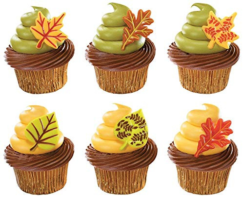 Fall Leaves Cupcake Picks   24 pc