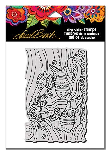 Stampendous Laurel Burch Cling Stamp Mermaid Flow  Grey