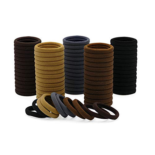 100 Pack Thick Elastics Hair Ties Stretch Seamless Cotton Hair Bands Ponytail Holders Headband No Crease Damage Hair Scrunchies for Thick Hair Neutral Color 100 Pack Thick Elastics Hair Ties Stretch Seamless Cotton Hair Bands Ponytail Holders Headband No Crease Damage Hair Scrunchies for Thick Hair Neutral Color
