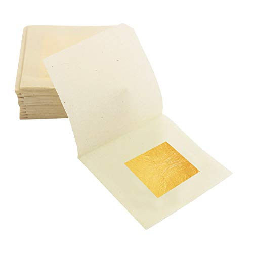 YongBo 24K Edible Gold Leaf Sheets 0 98  x 0 98  10 PCS Yellow Real Gold Loose Foil for Cake Baking  Makeup  Gilding  Skin Care  Drink Decorations