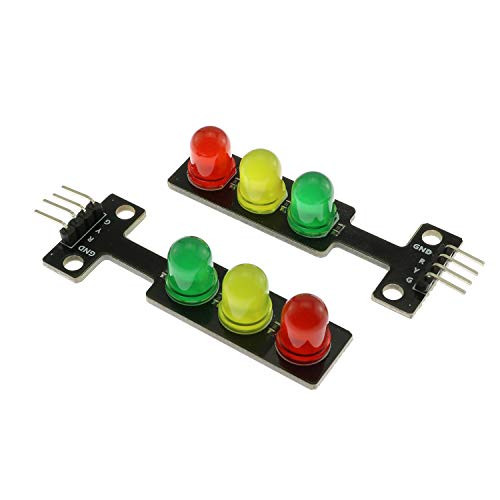 Maxmoral 2PCS 5V Mini LED Traffic Light Display Module for Arduino DIY Accessories Signal Light Electronic Module