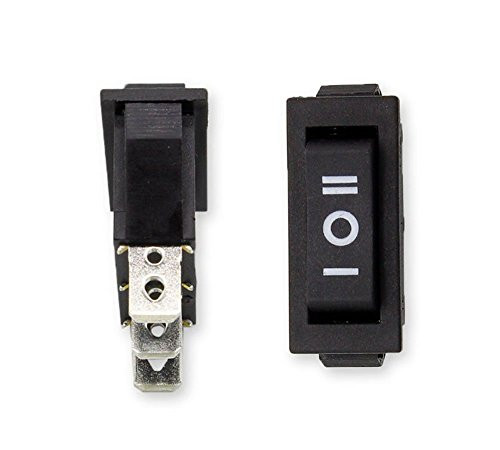 Besmelody Rocker Toggle Switch  SPST Type 3 Pin 3 Position ON Off Boat Rocker Switch  10A 125V 5A 250V AC  10Pcs