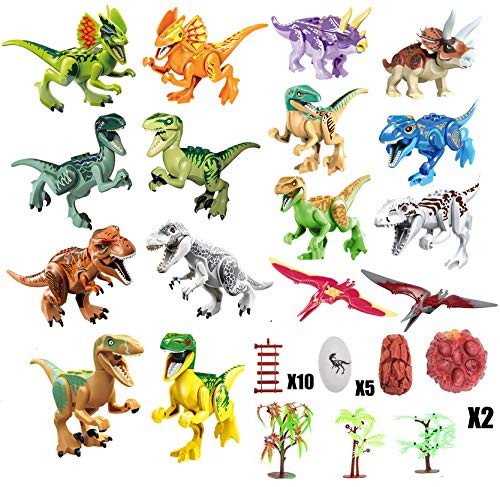 41pc Dinos Toy, Dinosaur Building Blocks Figures Toys,Jurassic Predator Herbivore and Dinosaur Scene Configuration Set