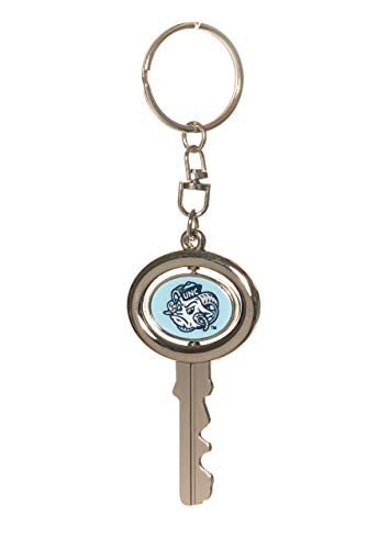 Collegiate Pulse University of North Carolina UNC Tarheels Ramses NCAA Spinning Key Shaped Keychain