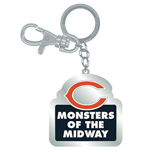 Pro Specialties Group Chicago Bears Monsters of The Midway Tagline Zamac Metal Keychain  Orange  One Size