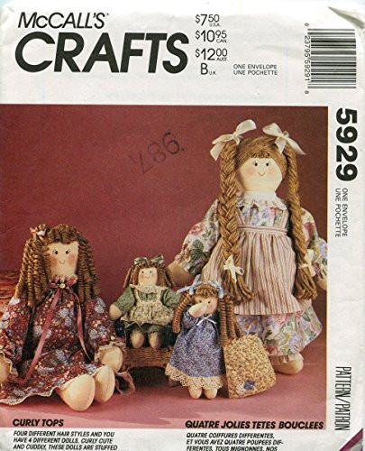 McCall s Crafts Pattern 5929 ~ Curly Tops Rag Dolls and Clothing