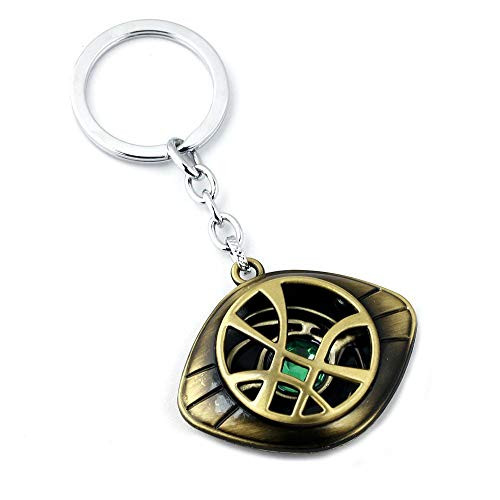 Marvel Inspired Doctor Strange Necklace   Eye of Agamotto Alloy Key Chain Pendant  Bronze