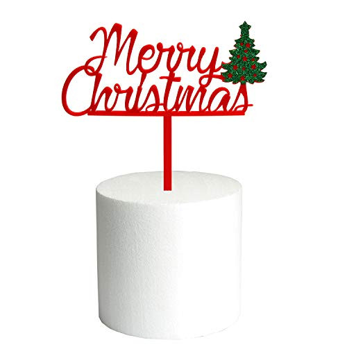 Merry Christmas Red Acrylic Merry Christmas Cake Topper Happy Christmas Tree Cake Topper Christmas Cake Party Christmas Decorations Party Supplies