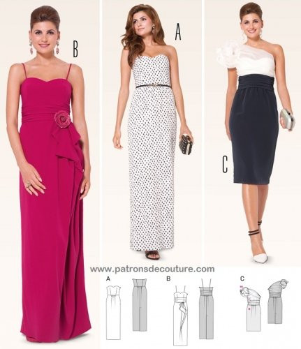 Burda Ladies Sewing Pattern 6939 Bustier Evening Dresses