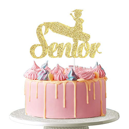 Senior Cake Topper   Class of 2020  Congrats Grad  Graduation Party Decoration Supplies  Gold Glitter