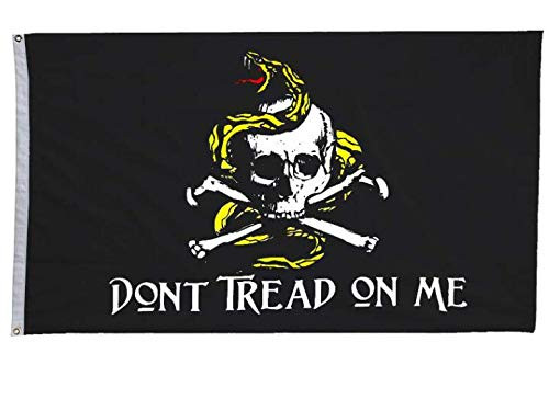 shinyis 3x5 FT Pirate Dont Tread On Me Flag Vivid Color and UV Fade Resistant   Canvas Header and Double Stitched   Pirate Flags Polyester with Brass Grommets