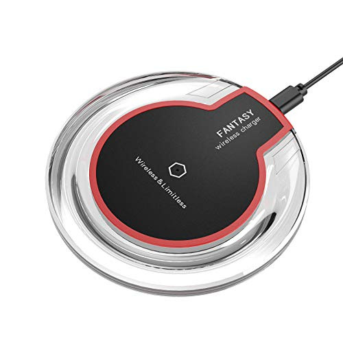 Ultra-Slim Wireless Charging, Qi-Certified Wireless Charger Pad Compatible Qi Enabled Devices and More (Black)