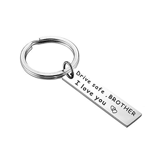 Meiligo Drive Safe Keychain I Love You Trucker dad mom gift grandpa grandma gift uncle aunt gift stocking stuffer  Brother Keychain