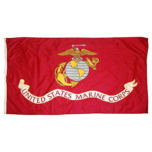 shinyis 3x5 FT USMC Flag Vivid Color and UV Fade Resistant   Canvas Header and Double Stitched   USMC Flags Polyester with Brass Grommets