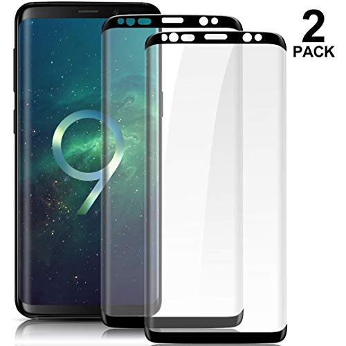 2 Pack  Galaxy S9 Screen Protector   Bubble Free   Anti Scratch   3D HD   Compatible Fingerprint  9H Hardness Tempered Glass Film Screen Protector for Samsung Galaxy S9 S8