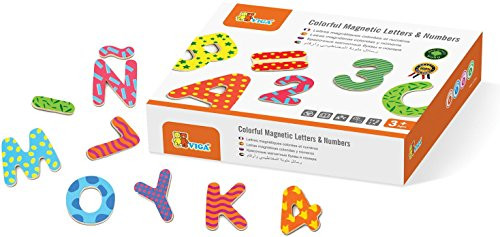 The Original Toy Company Magnetic Wooden Numbers and Letters