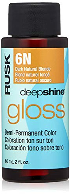RUSK Deepshine Gloss Demi Permanent Color 6N Dark Natural Blonde 2 oz RUSK Deepshine Gloss Demi Permanent Color 6N Dark Natural Blonde 2 oz